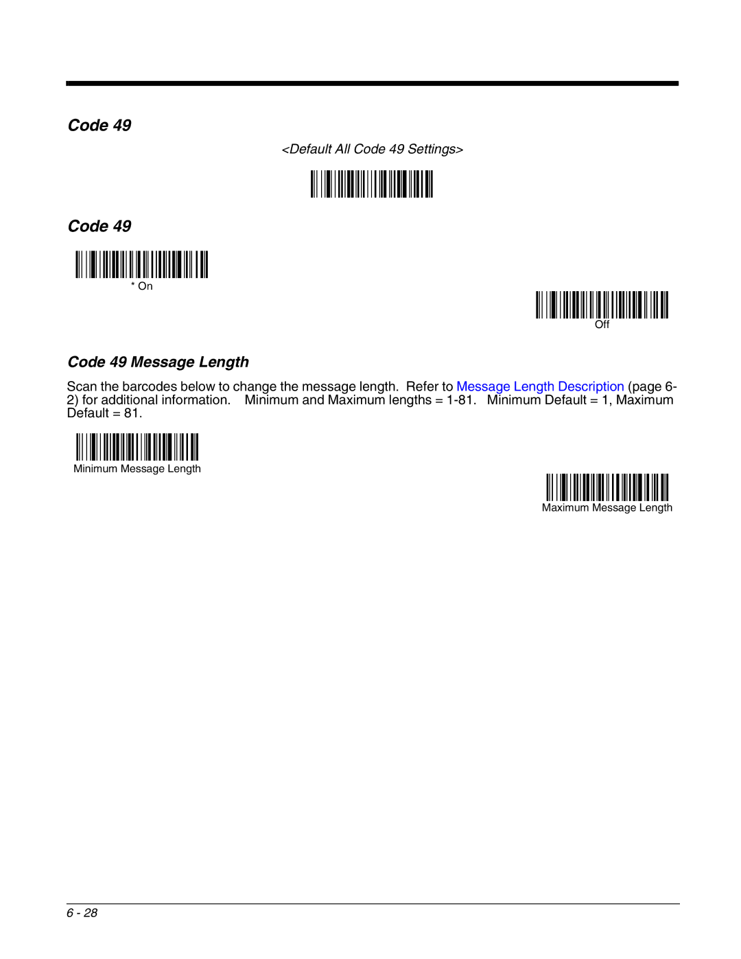 Honeywell 4800dr manual Code 49 Message Length 