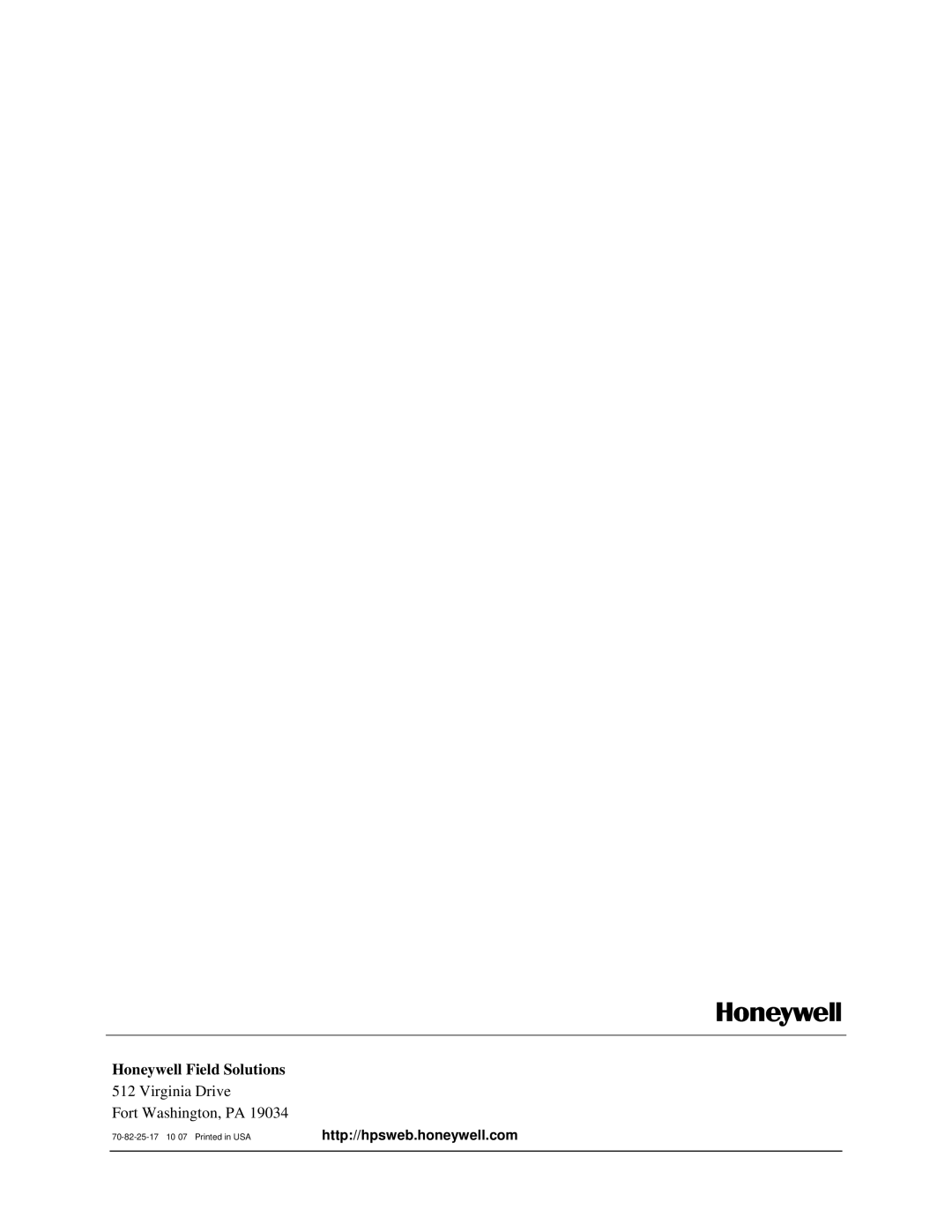 Honeywell 4973 Series manual Honeywell Field Solutions 