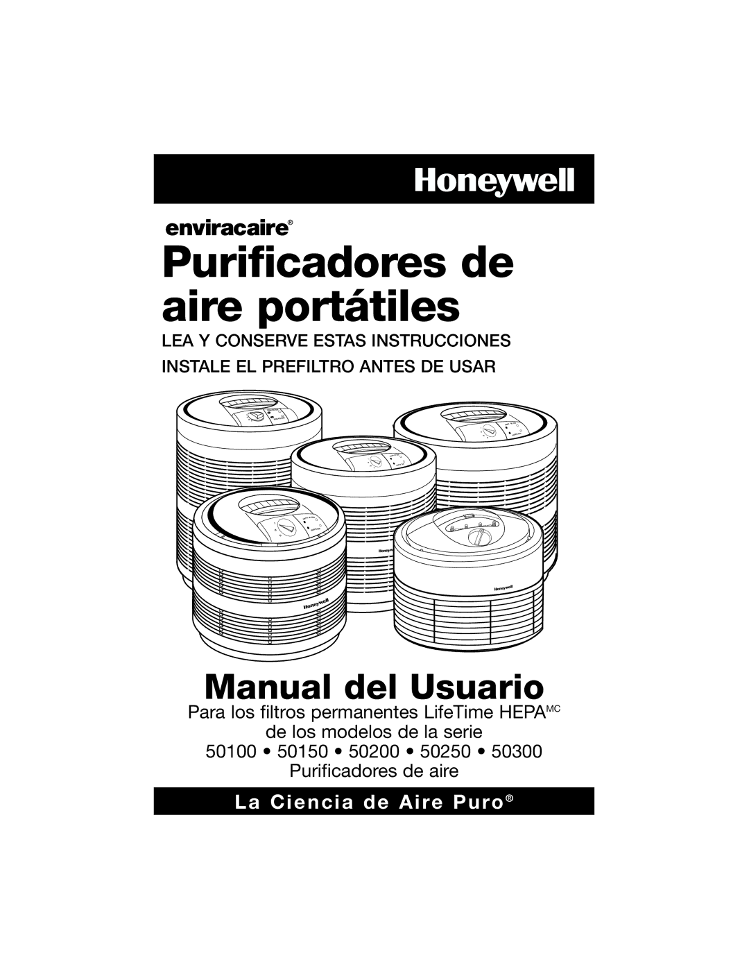 Honeywell 50200, 50100, 50300, 50150, 50250 manual Purificadores de aire portátiles 