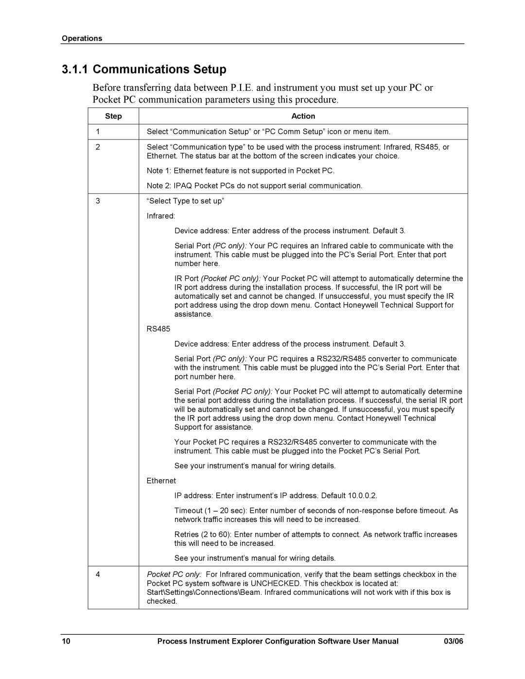 Honeywell 51-52-25-131 user manual Communications Setup 