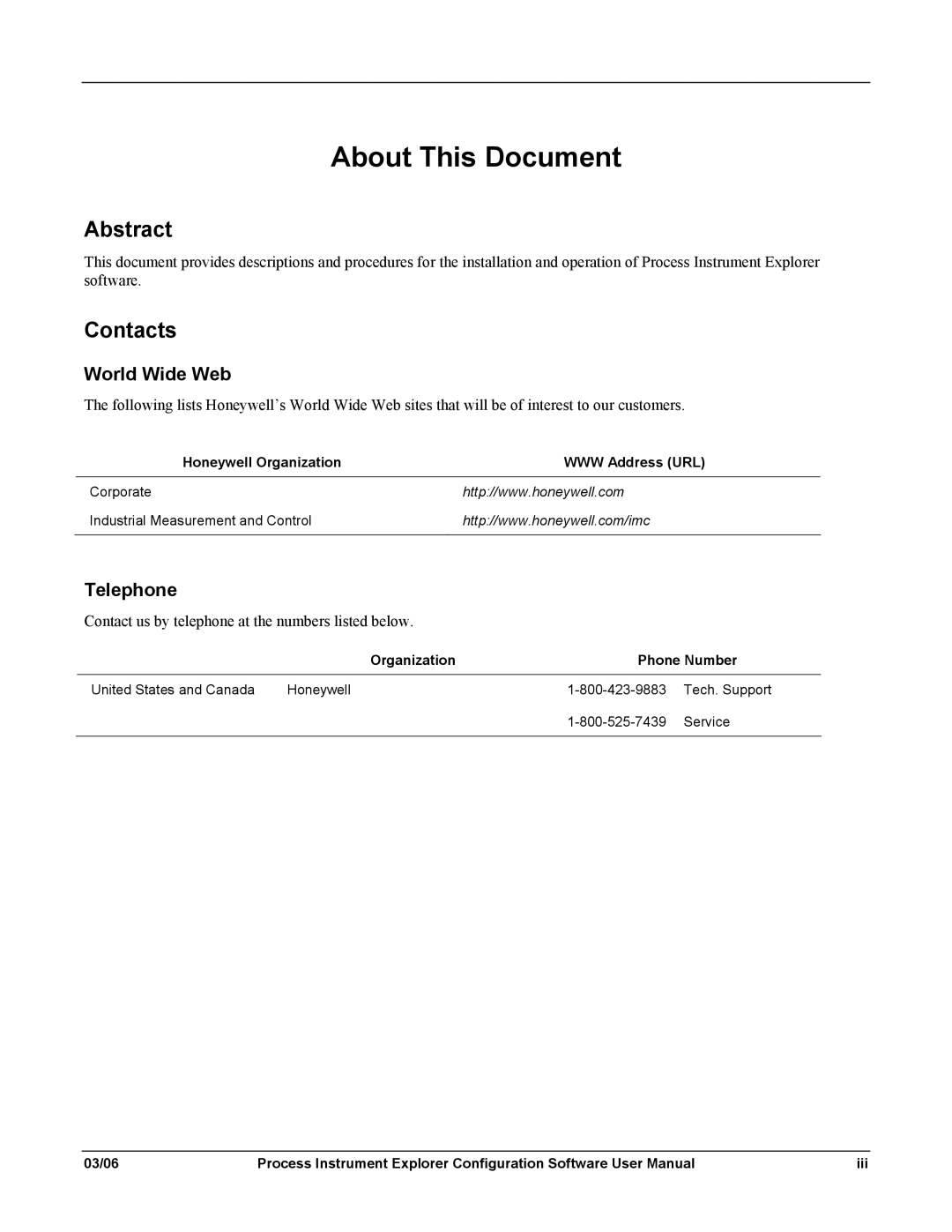 Honeywell 51-52-25-131 user manual Abstract, Contacts 