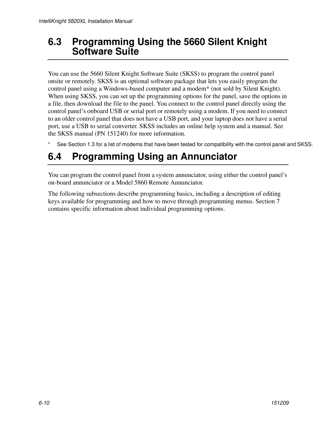 Honeywell 5820XL manual Programming Using the 5660 Silent Knight Software Suite, Programming Using an Annunciator 