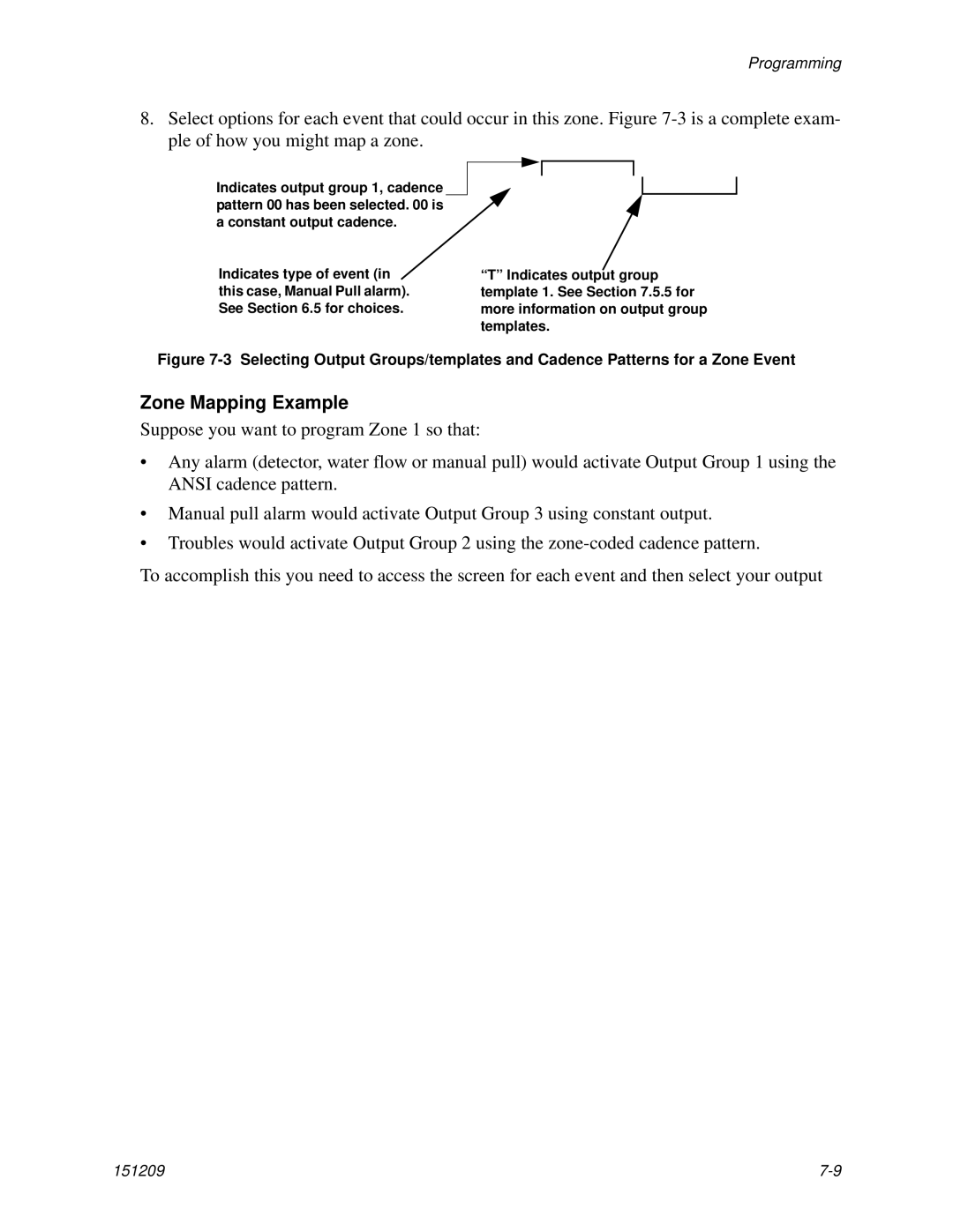 Honeywell 5820XL manual Zone Mapping Example 