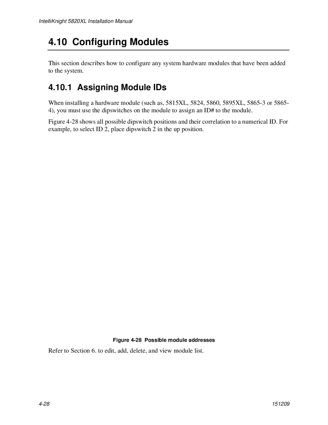 Honeywell 5820XL manual Configuring Modules, Assigning Module IDs 