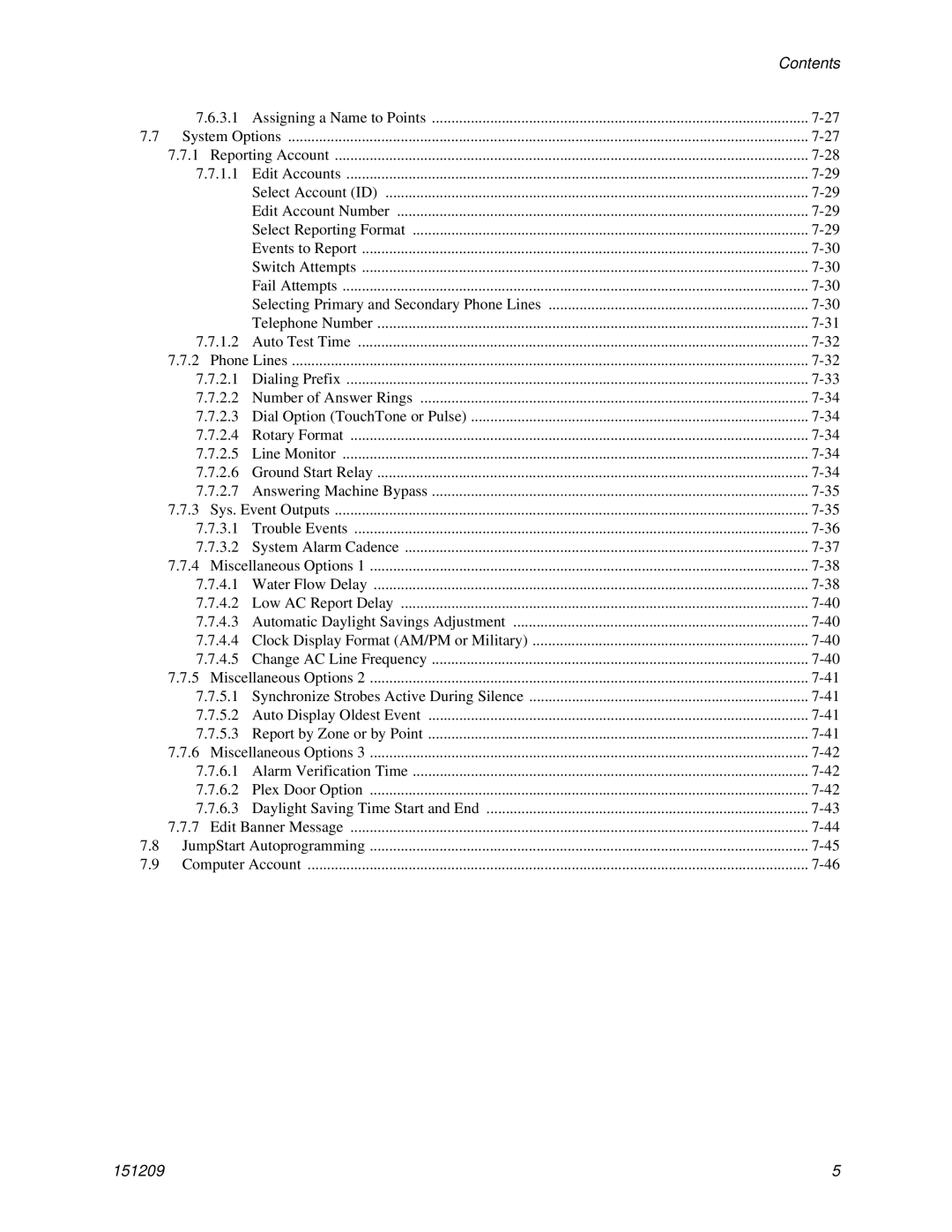 Honeywell 5820XL manual Contents 