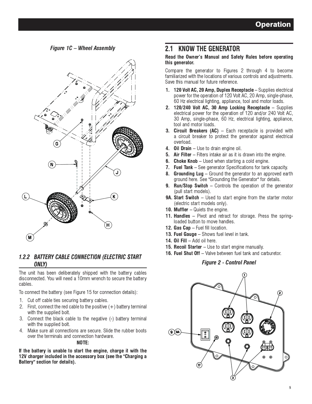 Honeywell 6039 owner manual Operation, – Wheel Assembly 