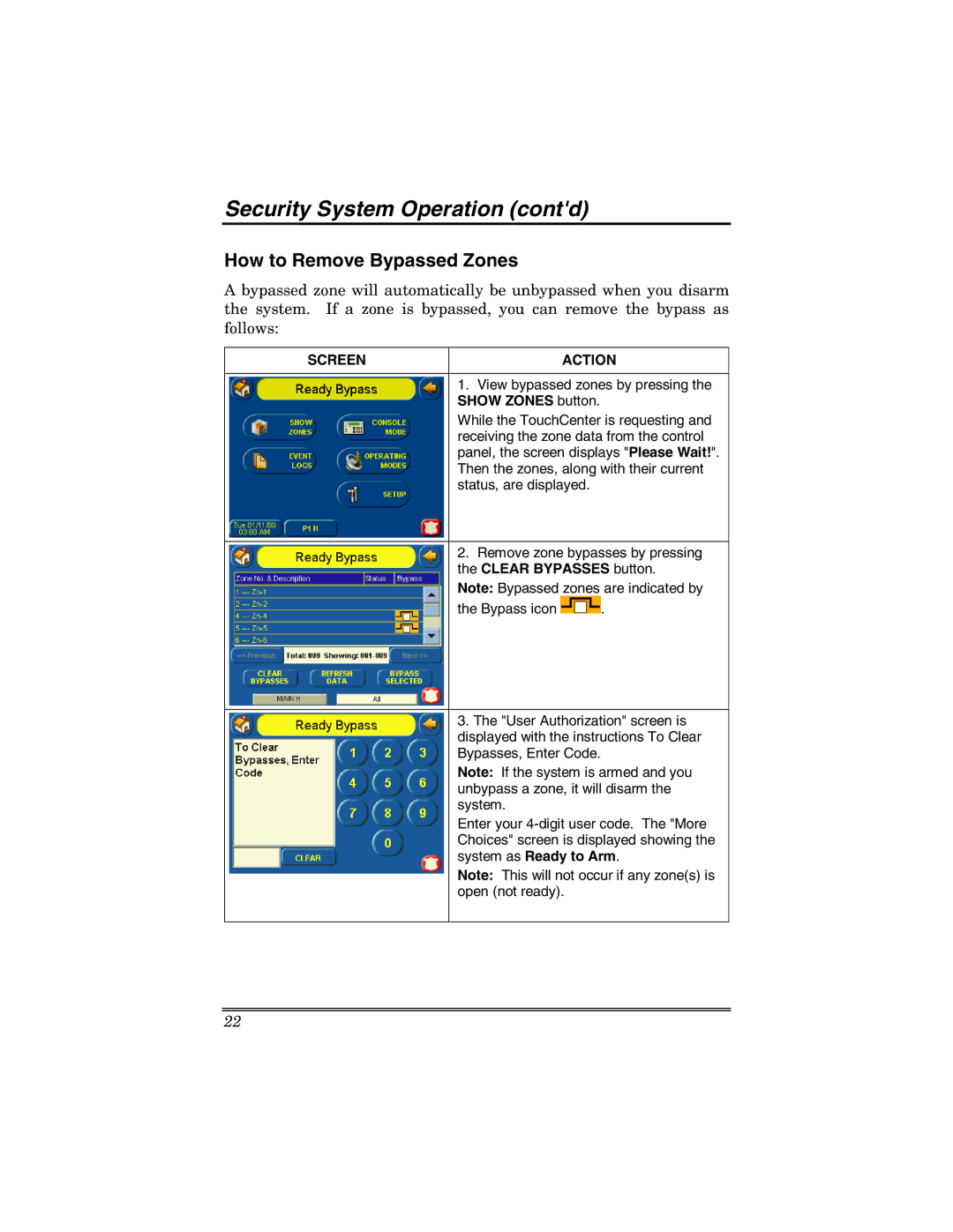 Honeywell 6271 manual How to Remove Bypassed Zones 