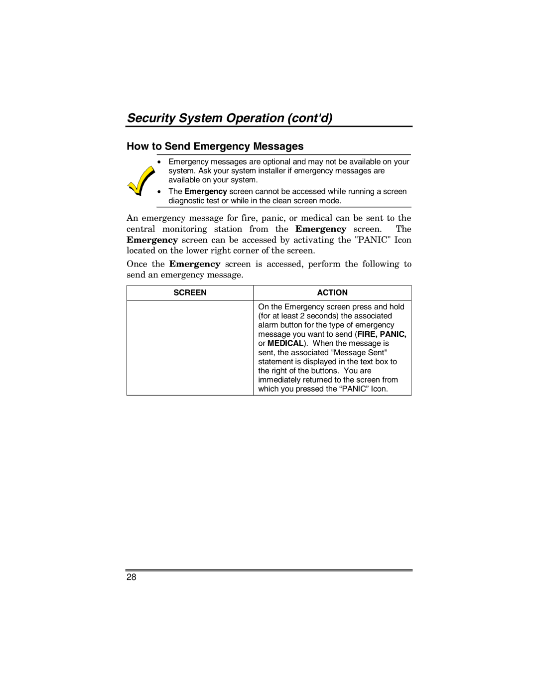 Honeywell 6271 manual How to Send Emergency Messages 