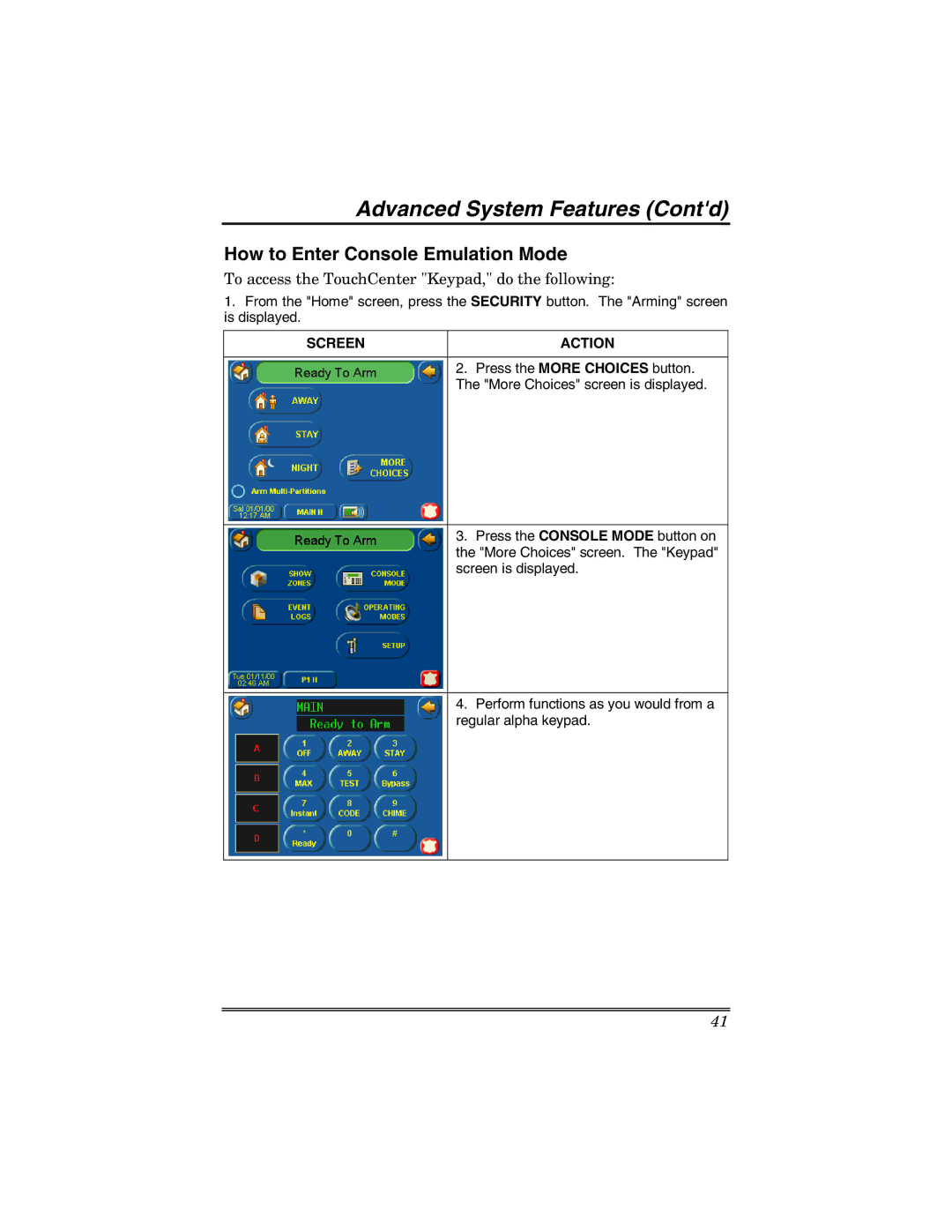 Honeywell 6271 manual Advanced System Features Contd, How to Enter Console Emulation Mode 