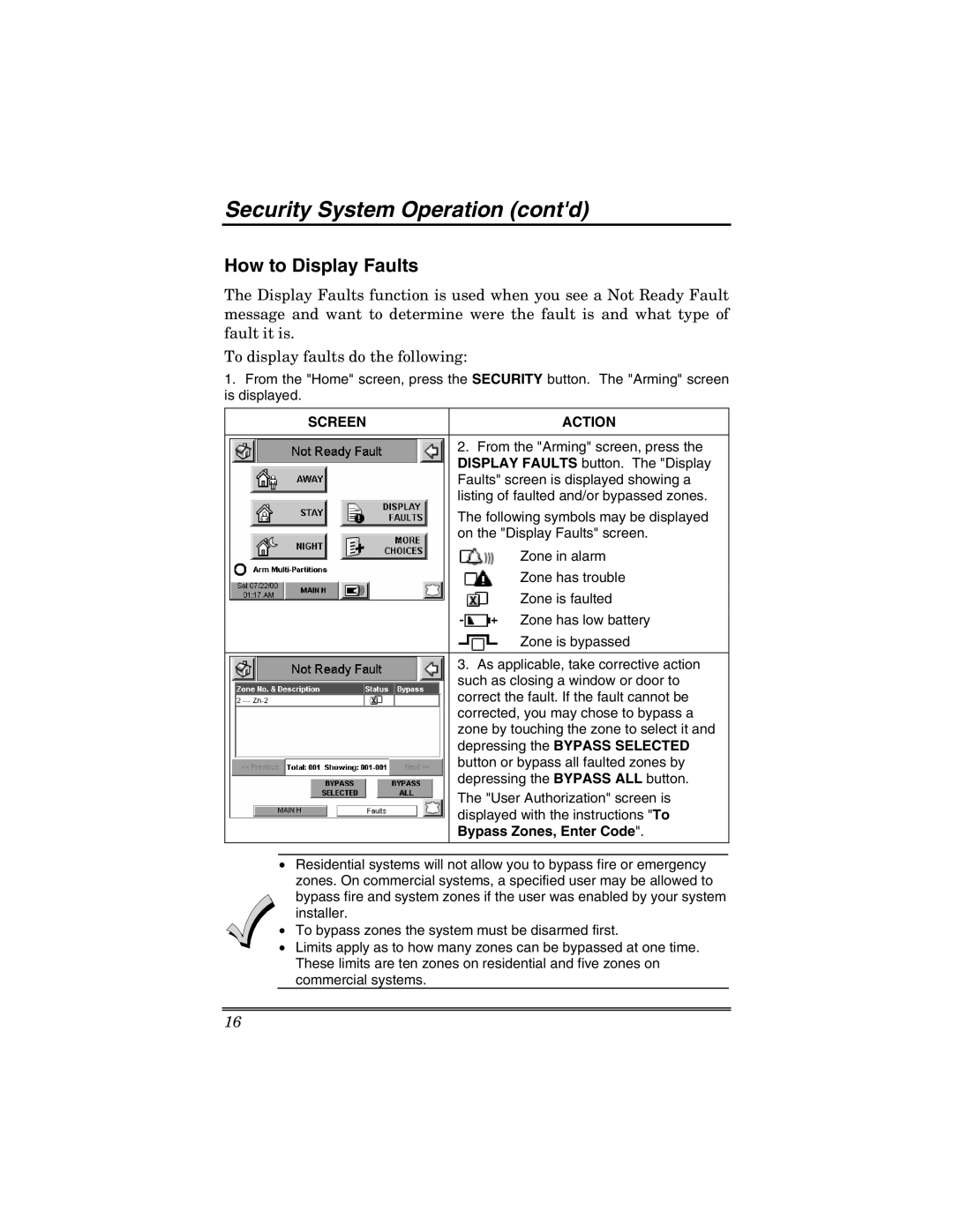 Honeywell 6271V manual How to Display Faults, Bypass Zones, Enter Code 