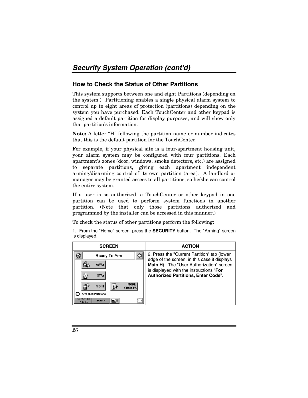 Honeywell 6271V manual How to Check the Status of Other Partitions 