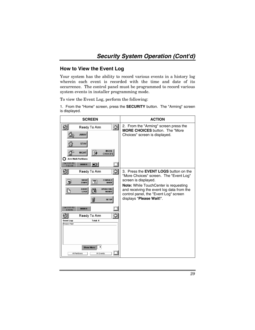 Honeywell 6271V manual How to View the Event Log 