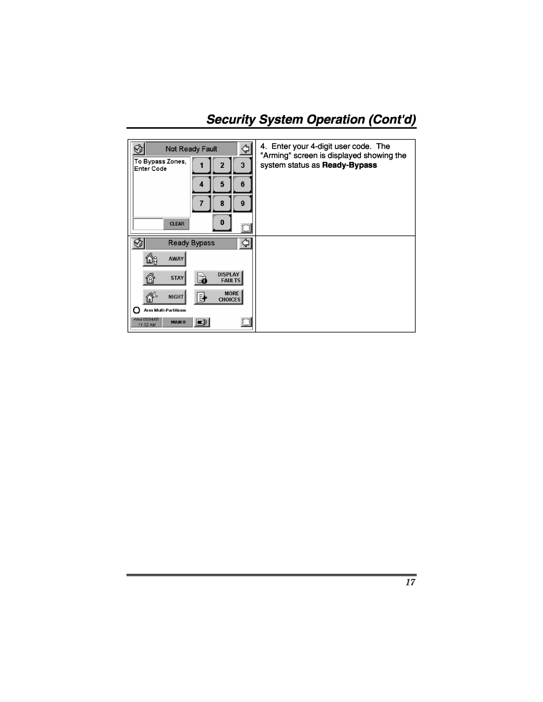 Honeywell 6271V manual Security System Operation Contd 