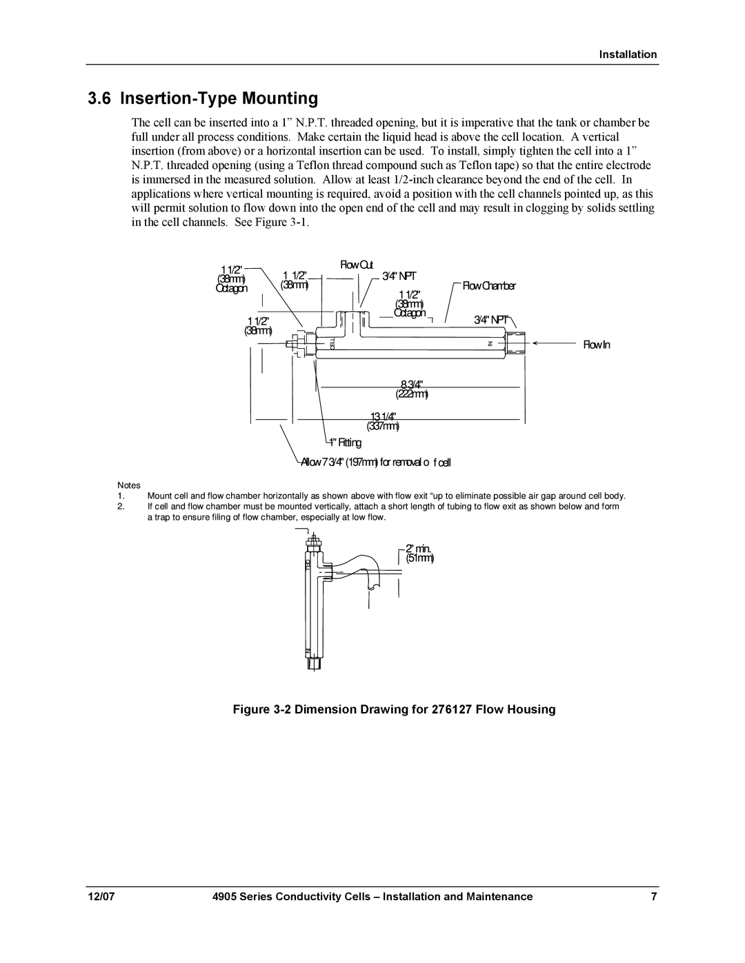 Honeywell 70-82-25-18 manual Insertion-Type Mounting, FlowIn 