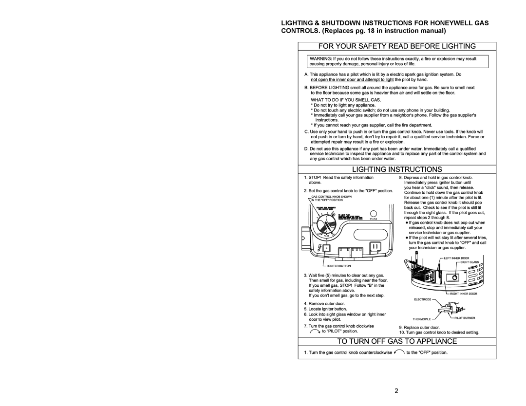 Honeywell 75 GALLON ULTRA LOW NOx, 238-47759-00 instruction manual 