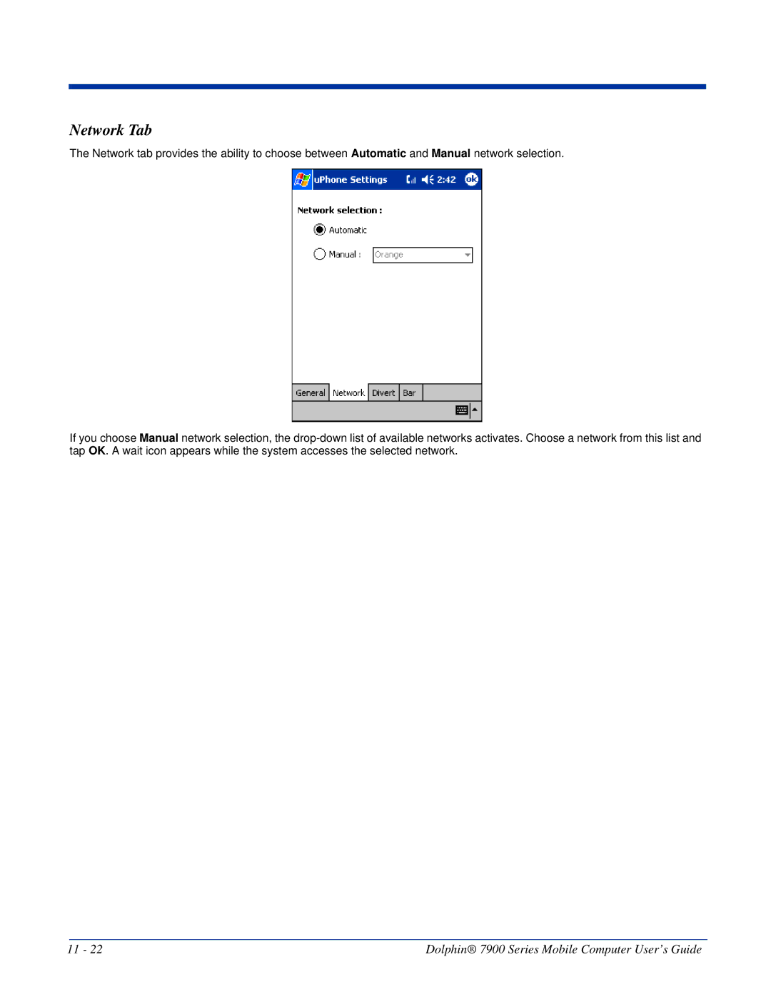 Honeywell 7900 manual Network Tab 