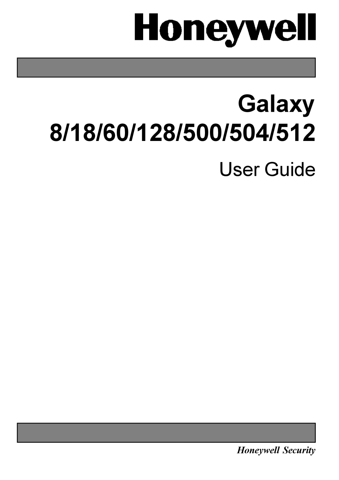 Honeywell manual Galaxy 8/18/60/128/500/504/512 