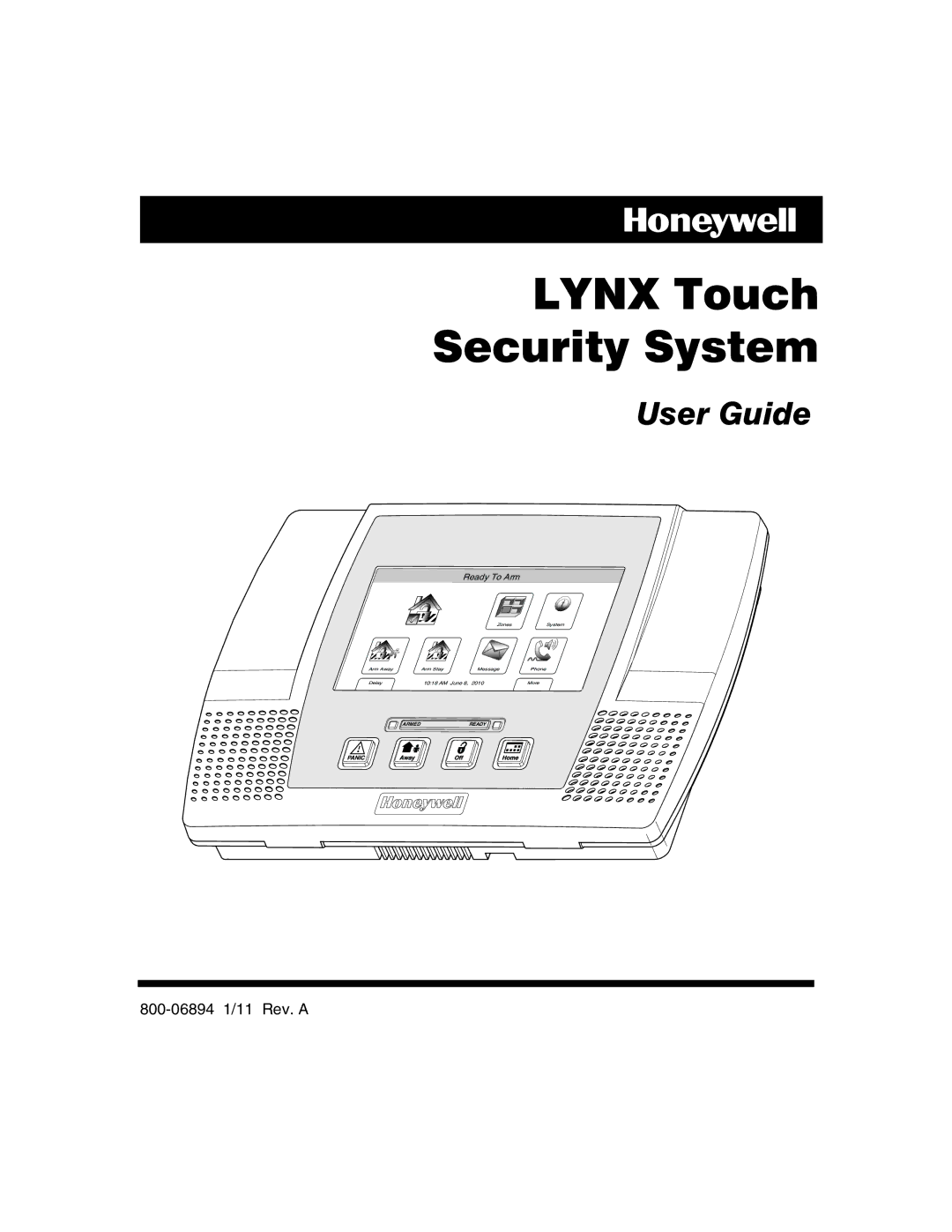 Honeywell 800-06894 manual Lynx Touch Security System 