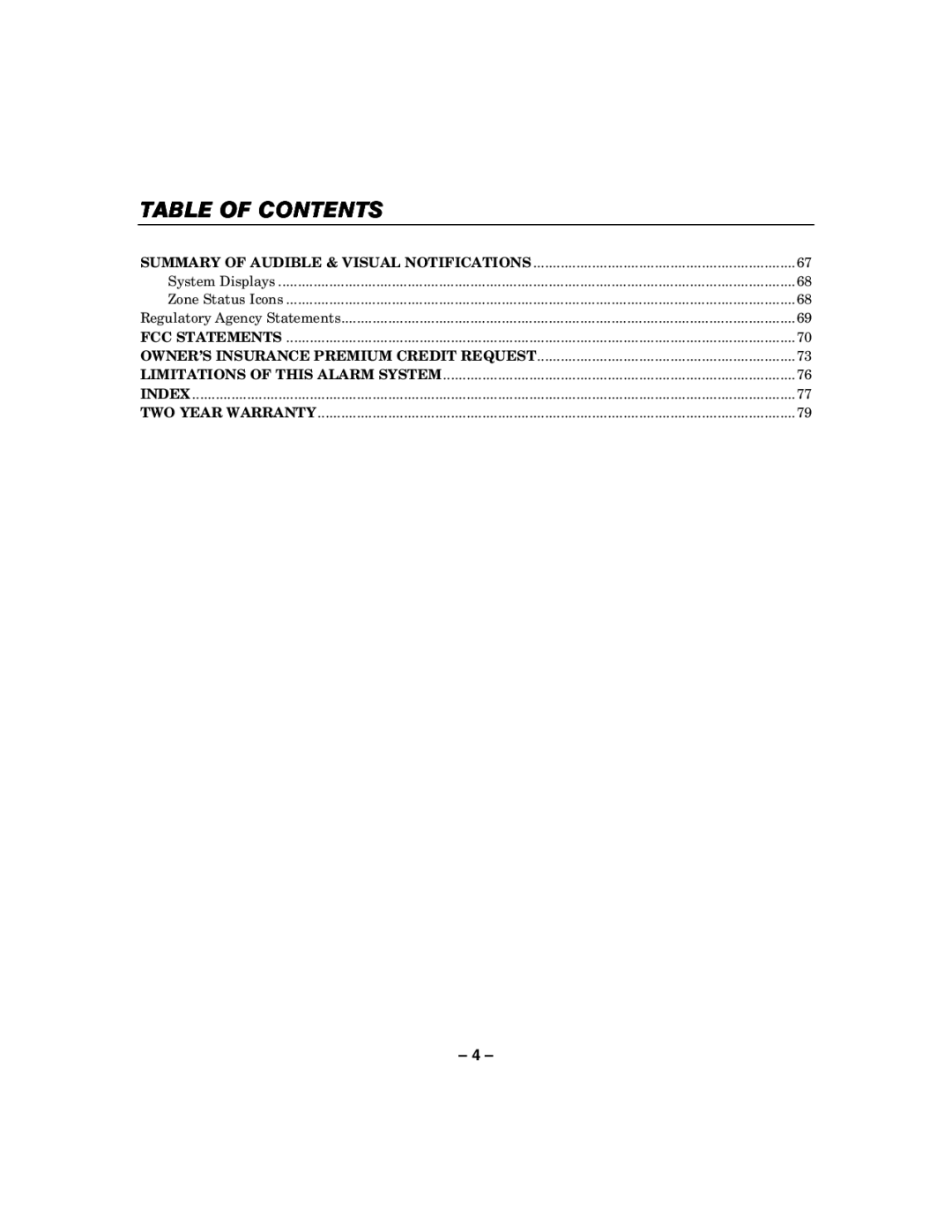 Honeywell 800-06894 manual Summary of Audible & Visual Notifications 