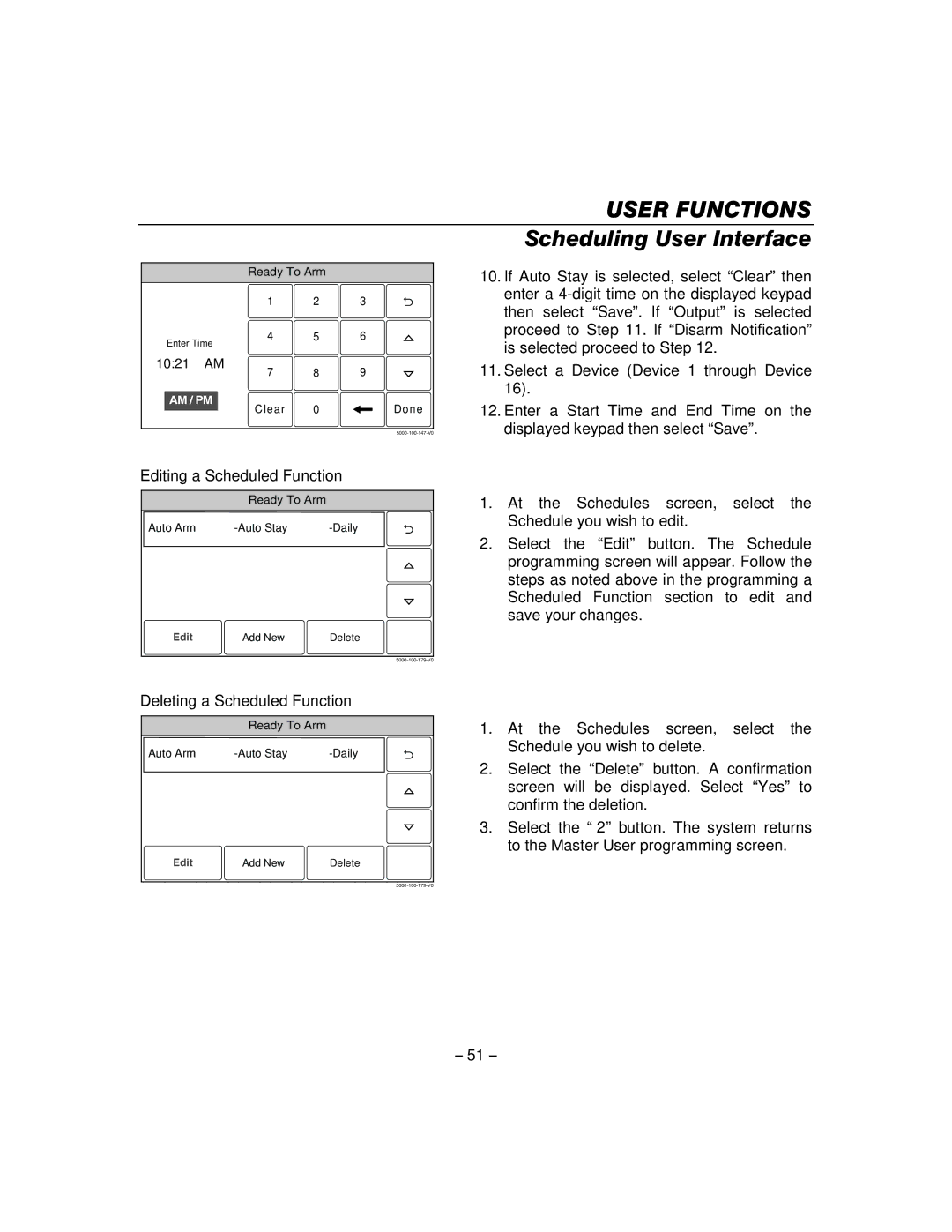 Honeywell 800-06894 manual Editing a Scheduled Function, Deleting a Scheduled Function 