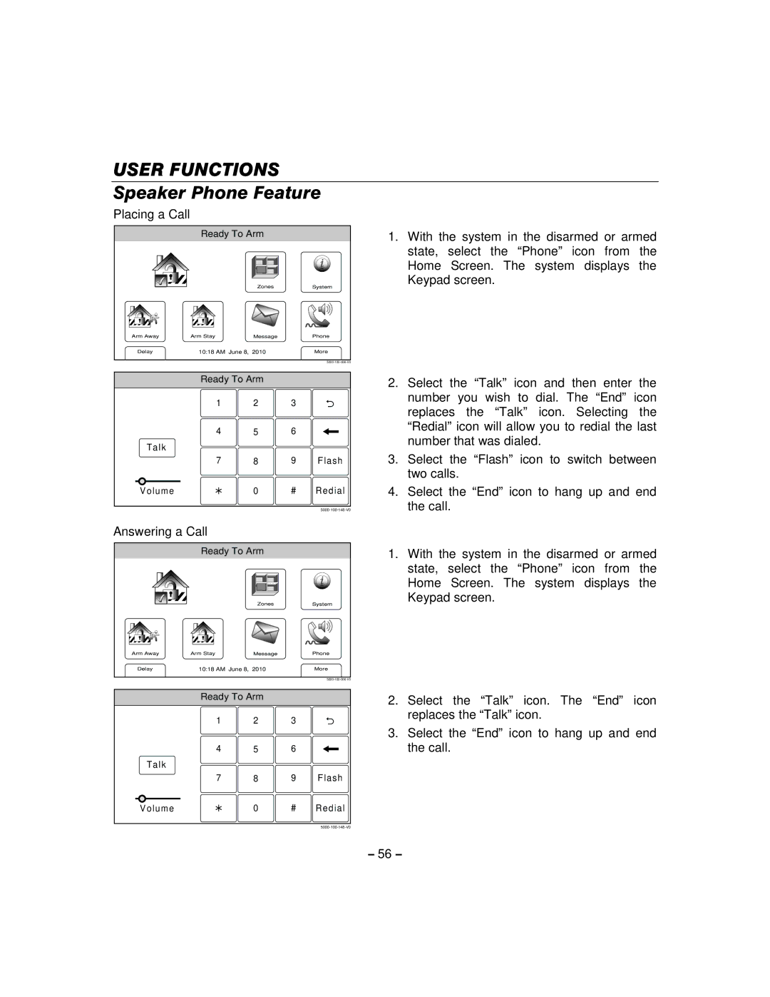 Honeywell 800-06894 manual Placing a Call, Answering a Call 