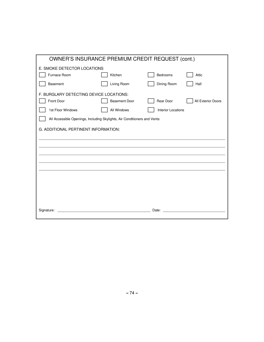 Honeywell 800-06894 manual Owners Insurance Premium Credit Request 