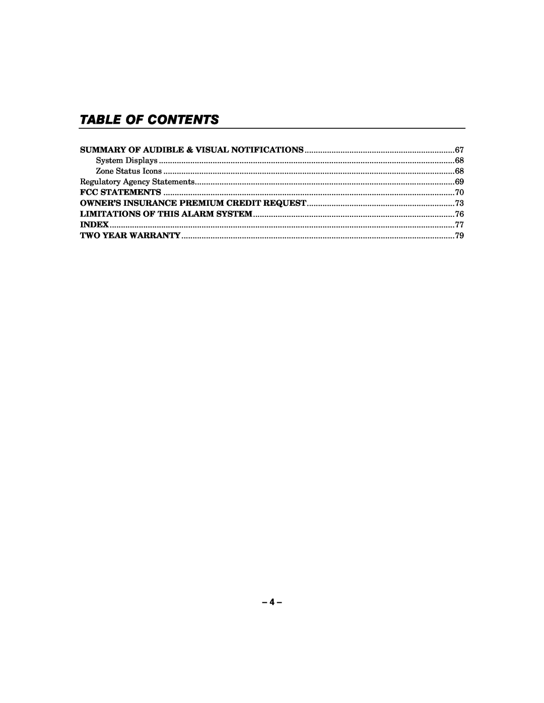 Honeywell 800-06894 manual Table Of Contents 