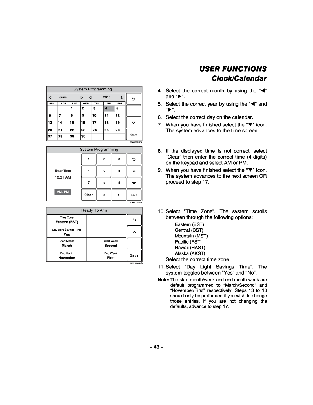 Honeywell 800-06894 manual Clock/Calendar, User Functions 