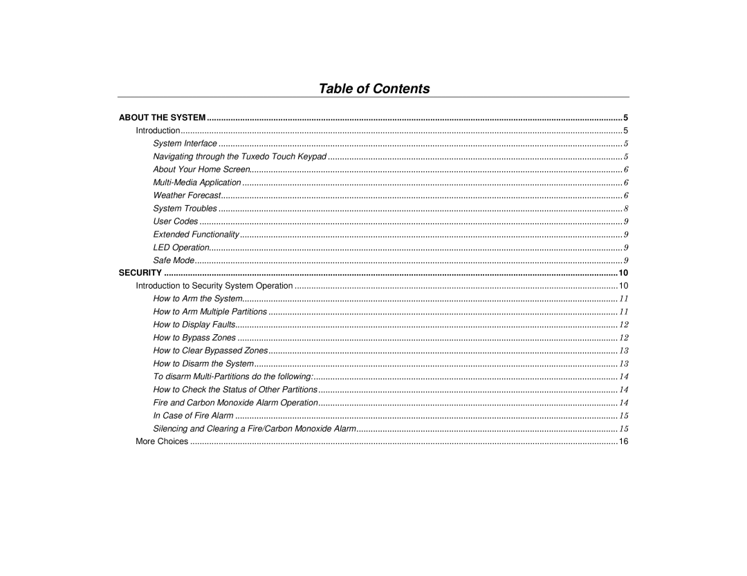 Honeywell 800-08091V3 manual Table of Contents 