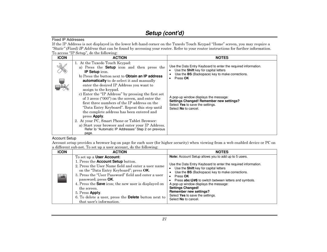 Honeywell 800-08091V3 manual IP Setup icon 