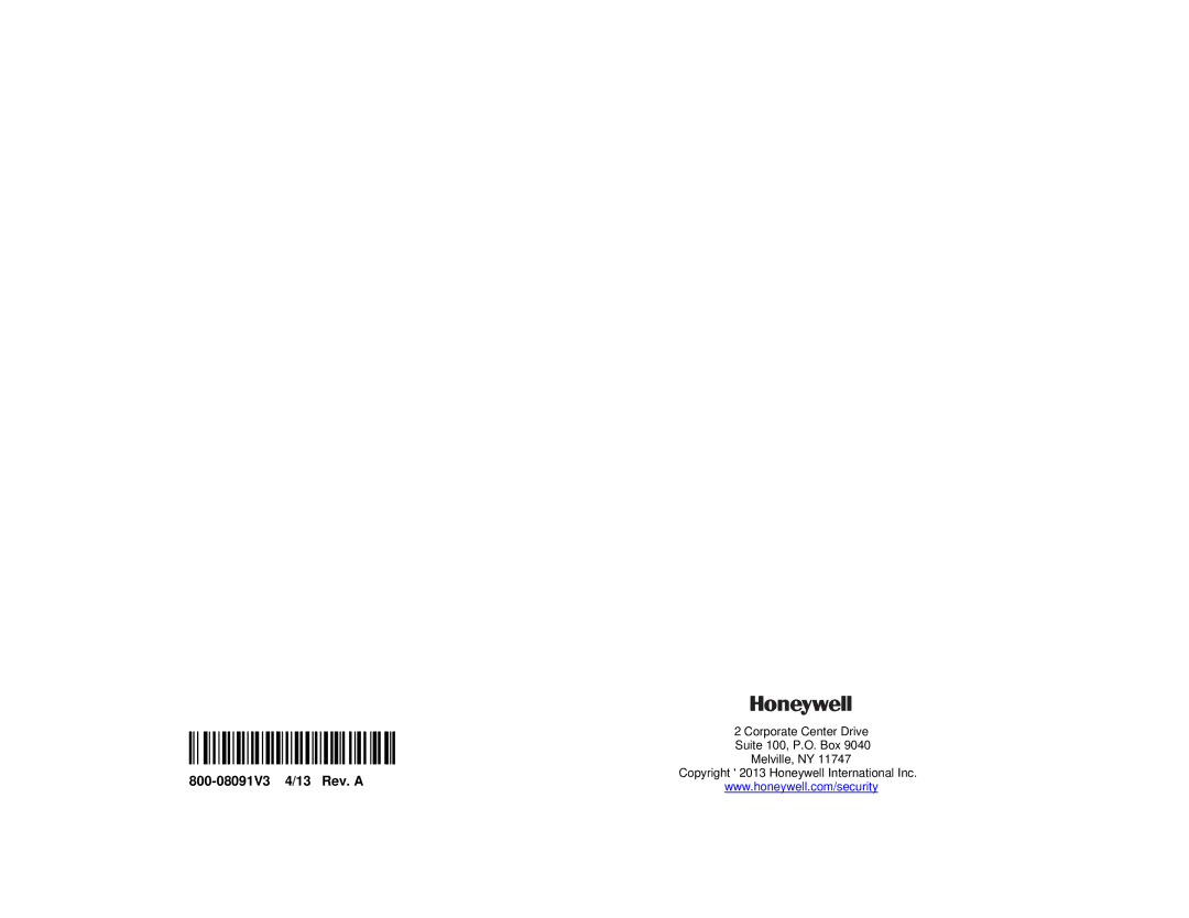 Honeywell manual Ê800-08091V3RŠ 