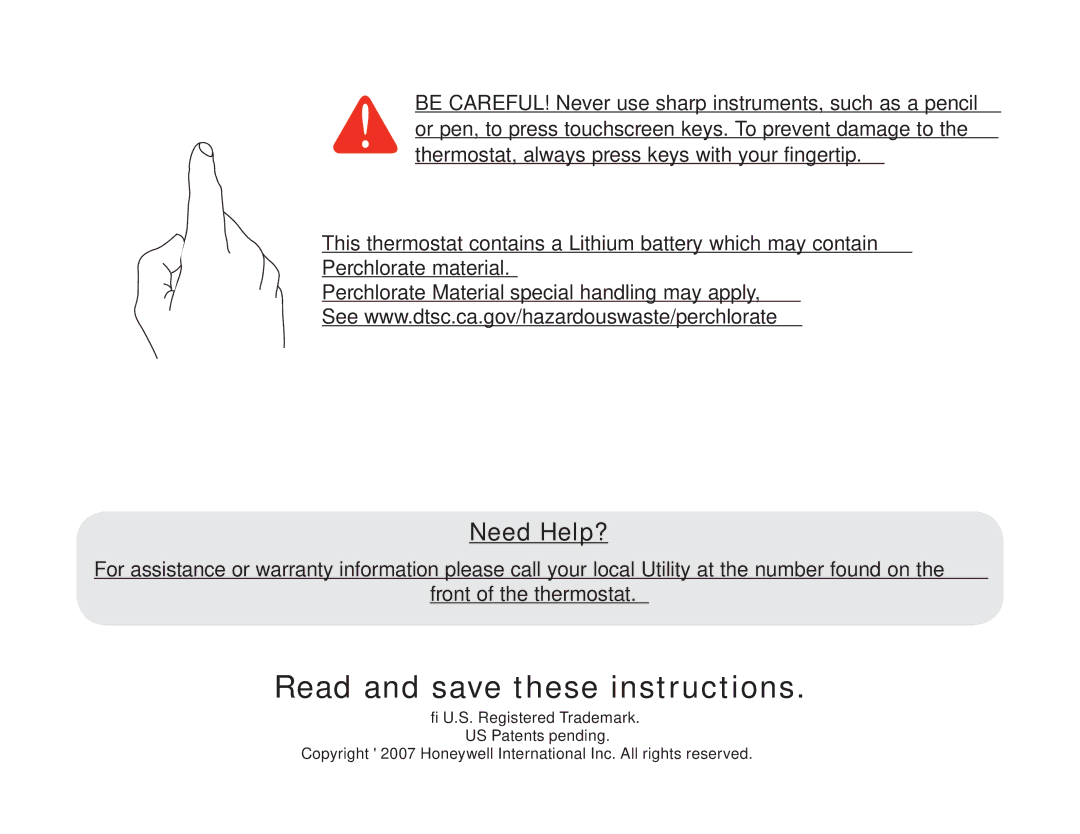 Honeywell 85-3126 manual Read and save these instructions 