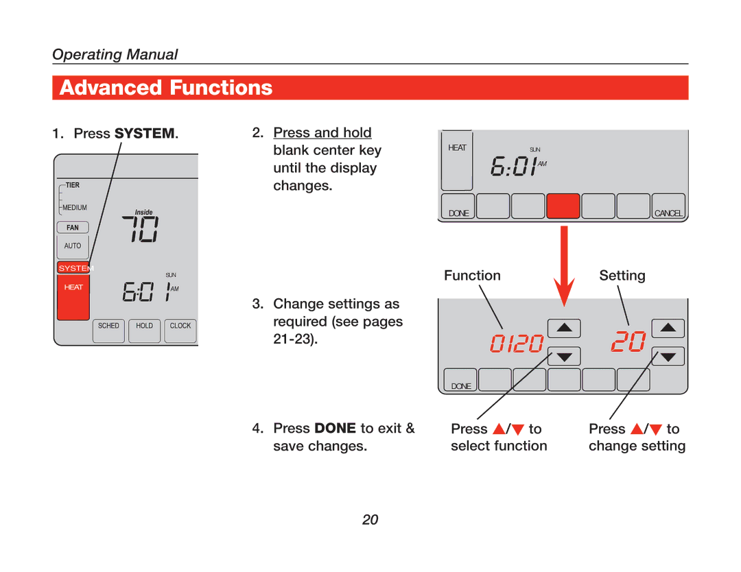 Honeywell 85-3126 manual 601AM, Advanced Functions 