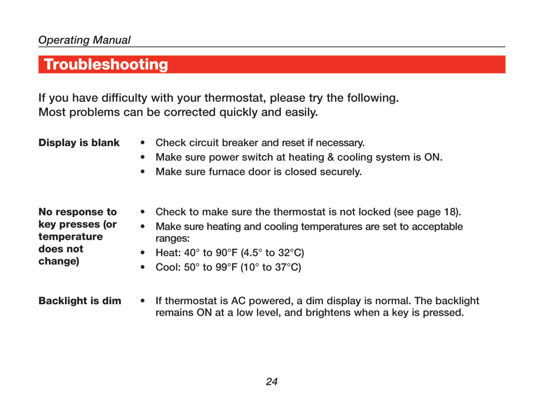 Honeywell 85-3126 manual Troubleshooting 