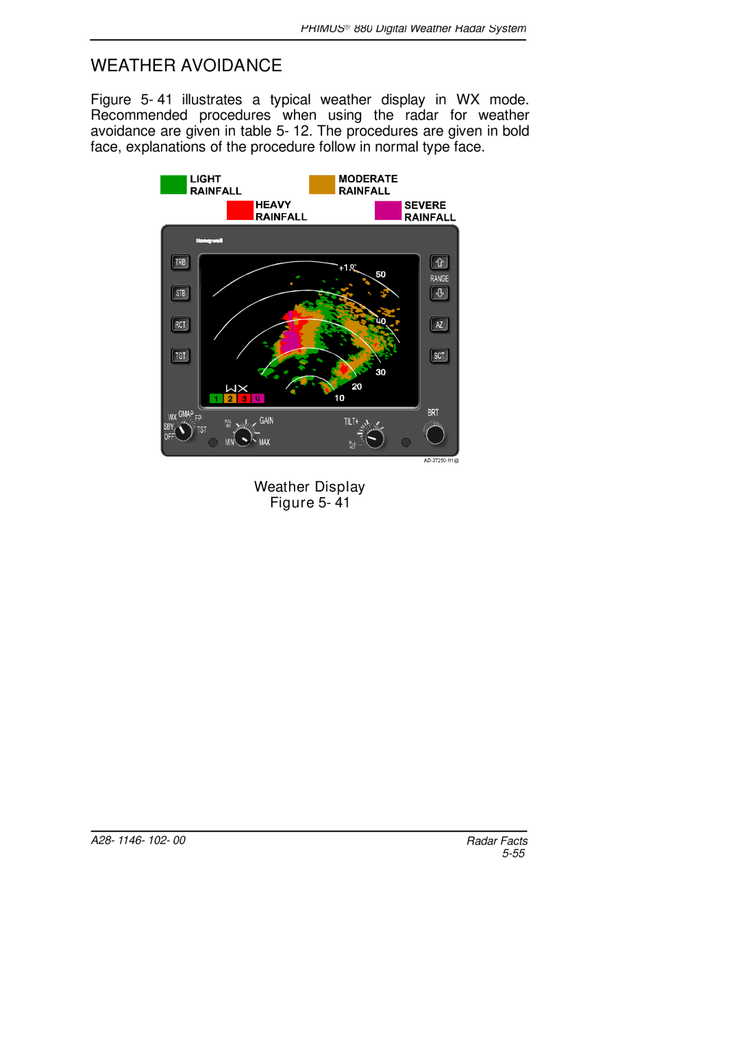 Honeywell 880 manual Weather Avoidance, Weather Display 