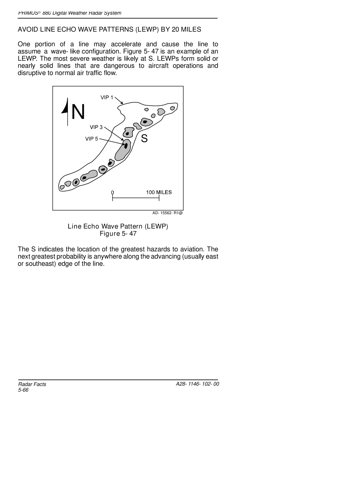 Honeywell 880 manual Avoid Line Echo Wave Patterns Lewp by 20 Miles, Line Echo Wave Pattern Lewp 