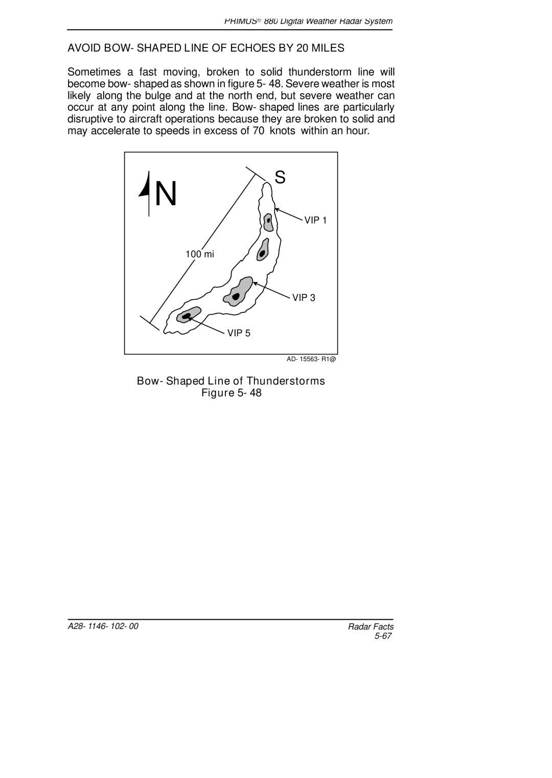 Honeywell 880 manual Avoid BOW- Shaped Line of Echoes by 20 Miles, Bow- Shaped Line of Thunderstorms 