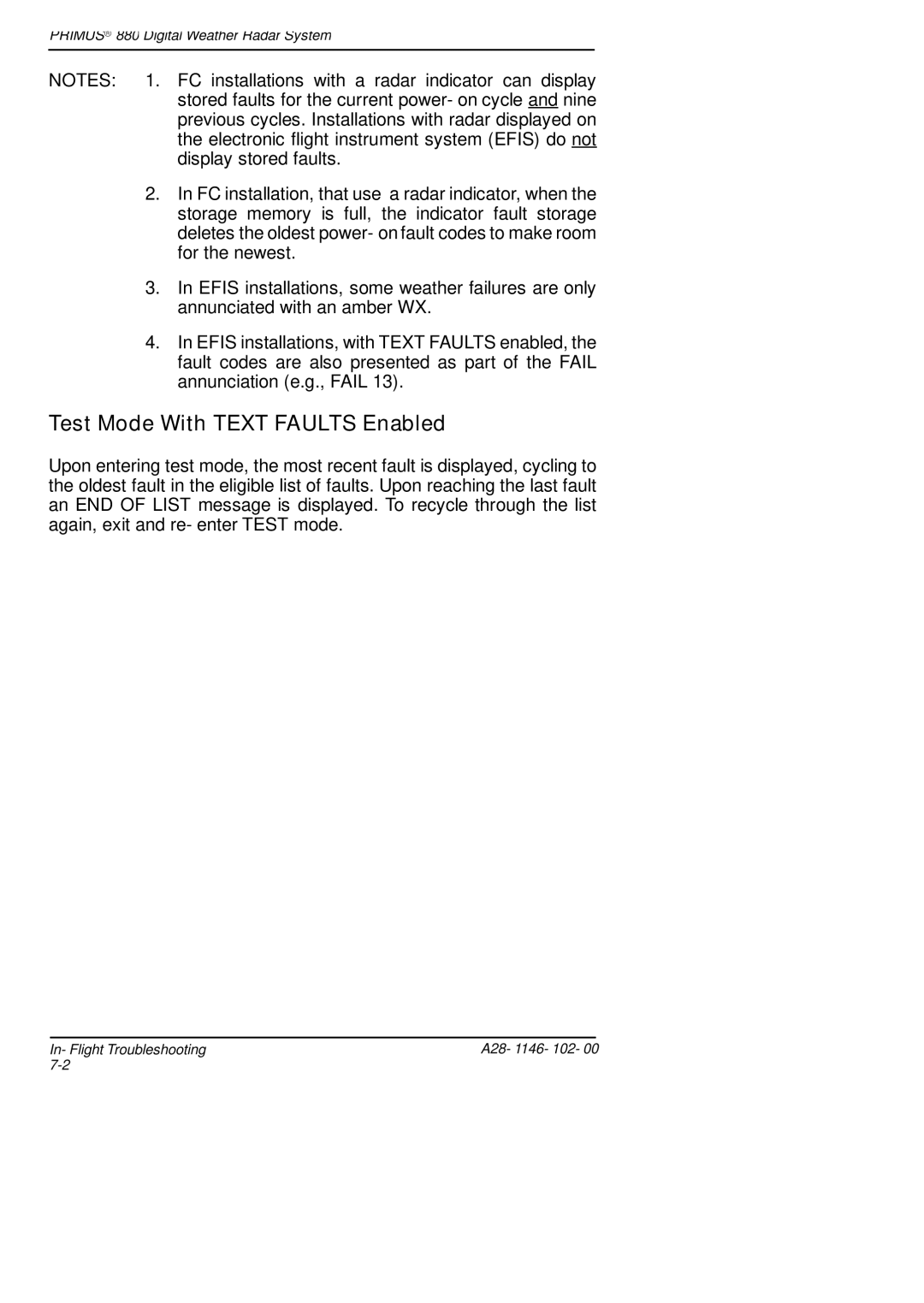 Honeywell 880 manual Test Mode With Text Faults Enabled 