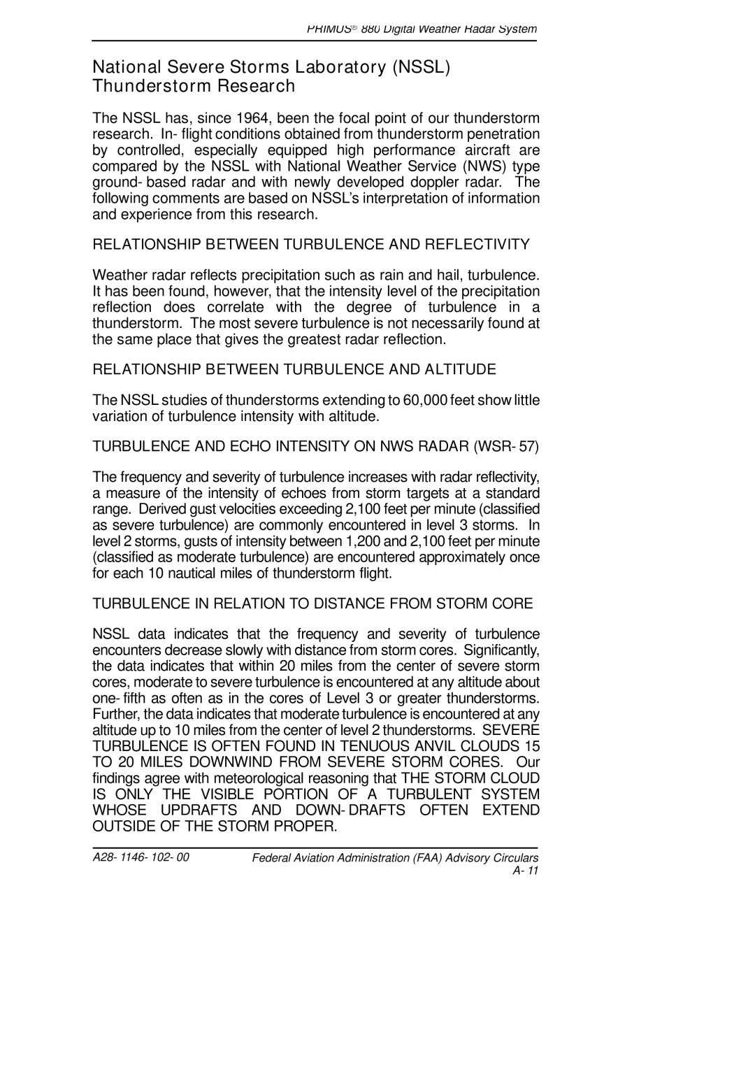 Honeywell 880 manual Relationship Between Turbulence and Reflectivity, Relationship Between Turbulence and Altitude 