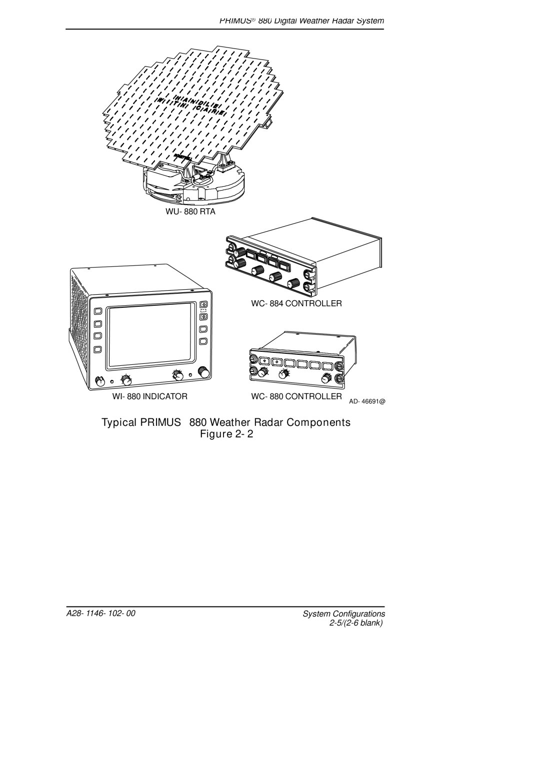 Honeywell manual Typical PRIMUSâ 880 Weather Radar Components 