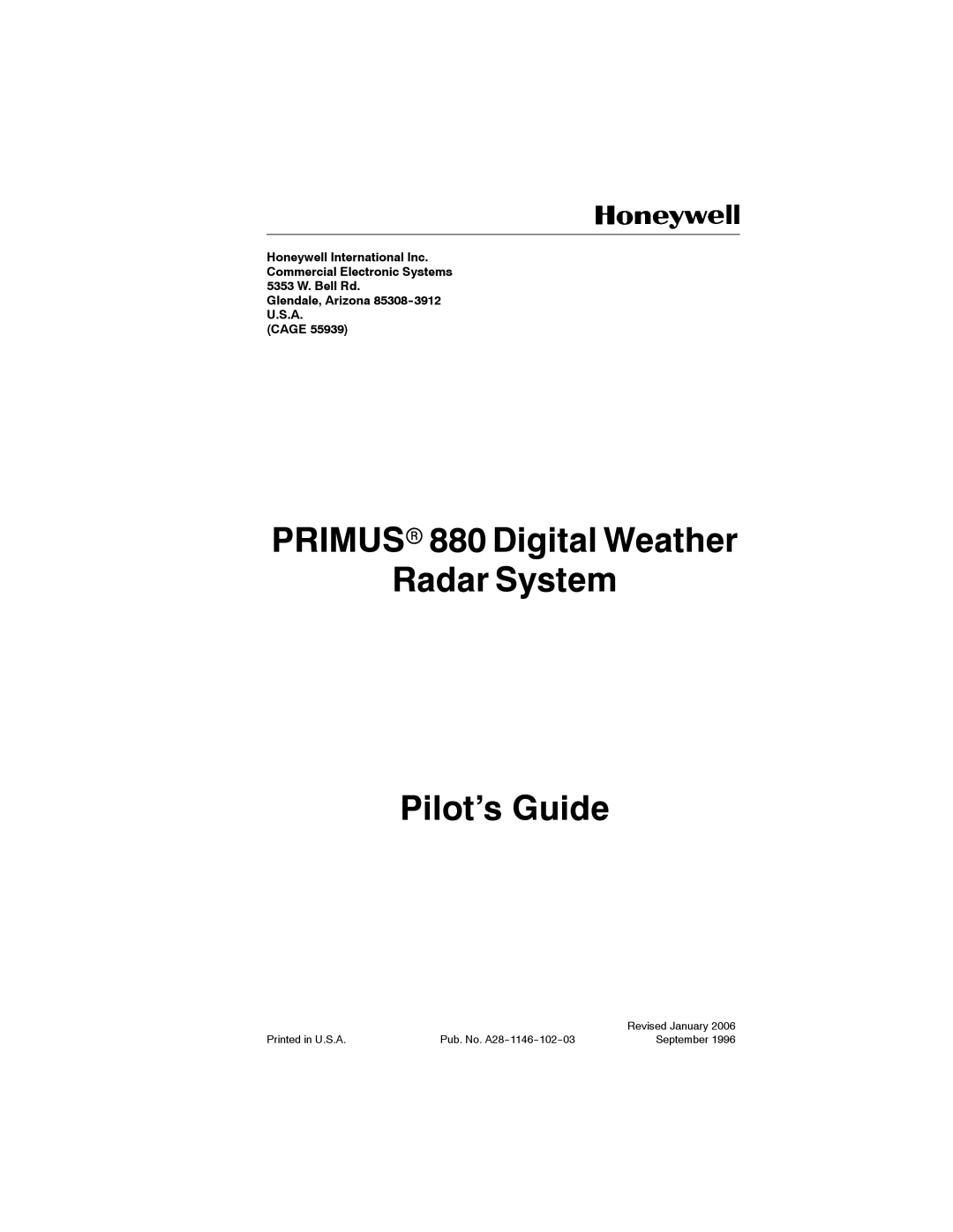 Honeywell manual PRIMUSr 880 Digital Weather Radar System Pilot’s Guide 