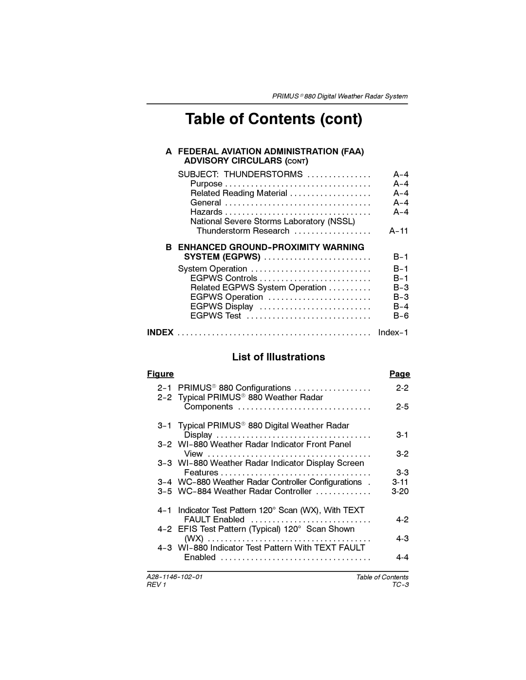 Honeywell 880 manual List of Illustrations, Federal Aviation Administration FAA Advisory Circulars 