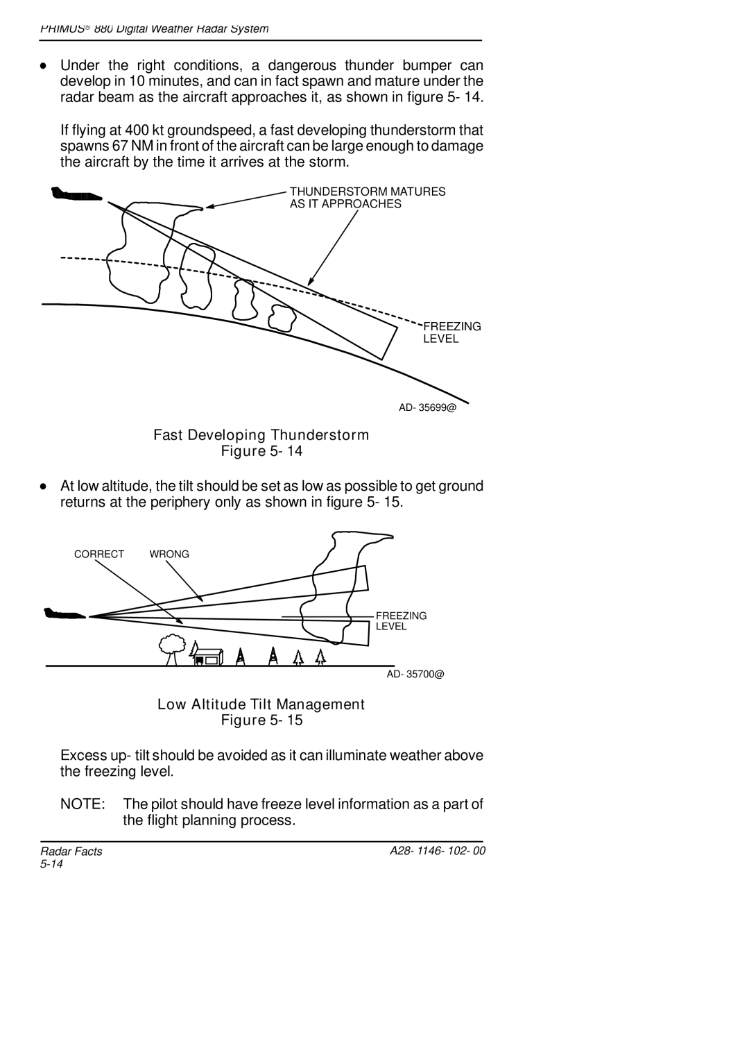 Honeywell 880 manual Fast Developing Thunderstorm, Low Altitude Tilt Management 