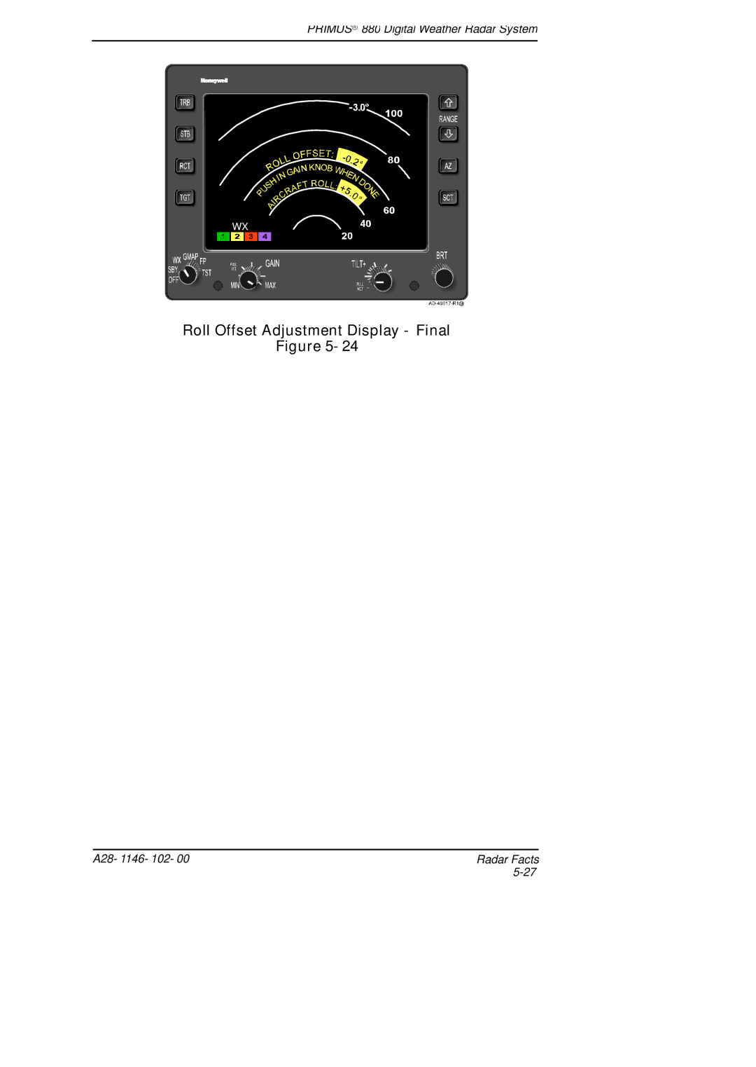 Honeywell 880 manual Roll Offset Adjustment Display Final 