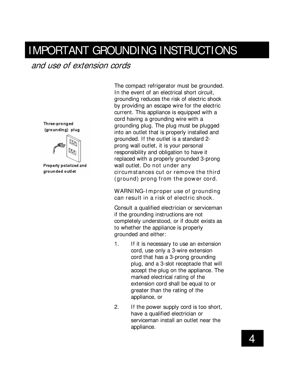 Honeywell 88037 important safety instructions Important Grounding Instructions 