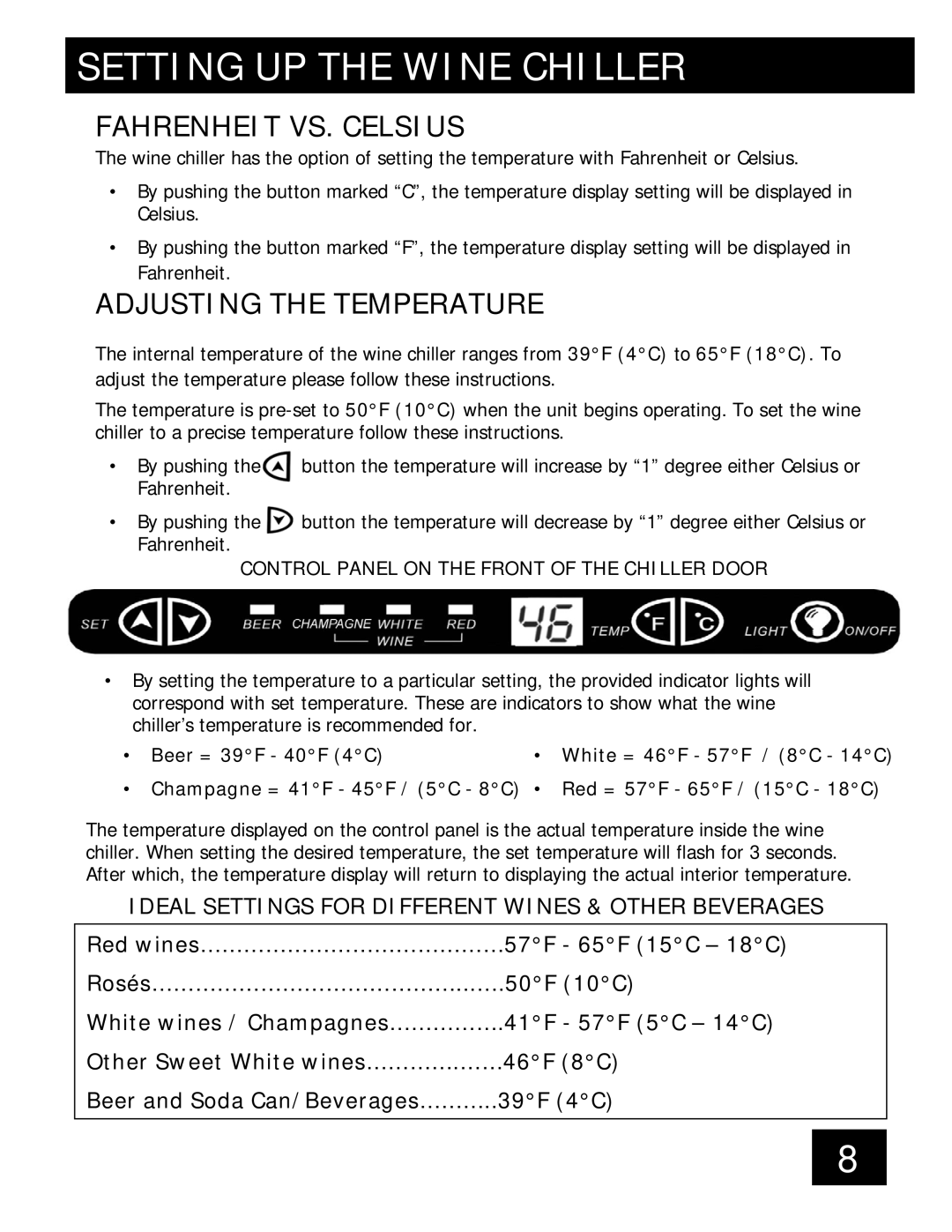 Honeywell 88080 important safety instructions Fahrenheit VS. Celsius, Adjusting the Temperature 