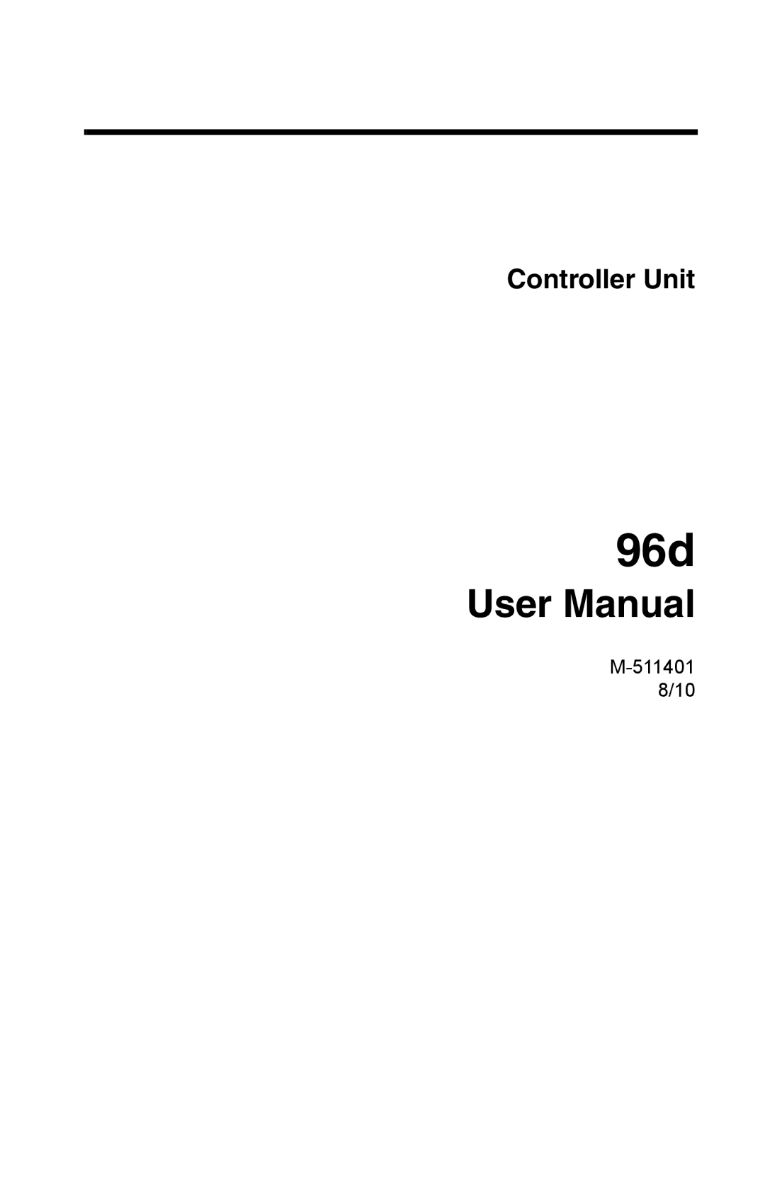 Honeywell 96D user manual 96d, Controller Unit 