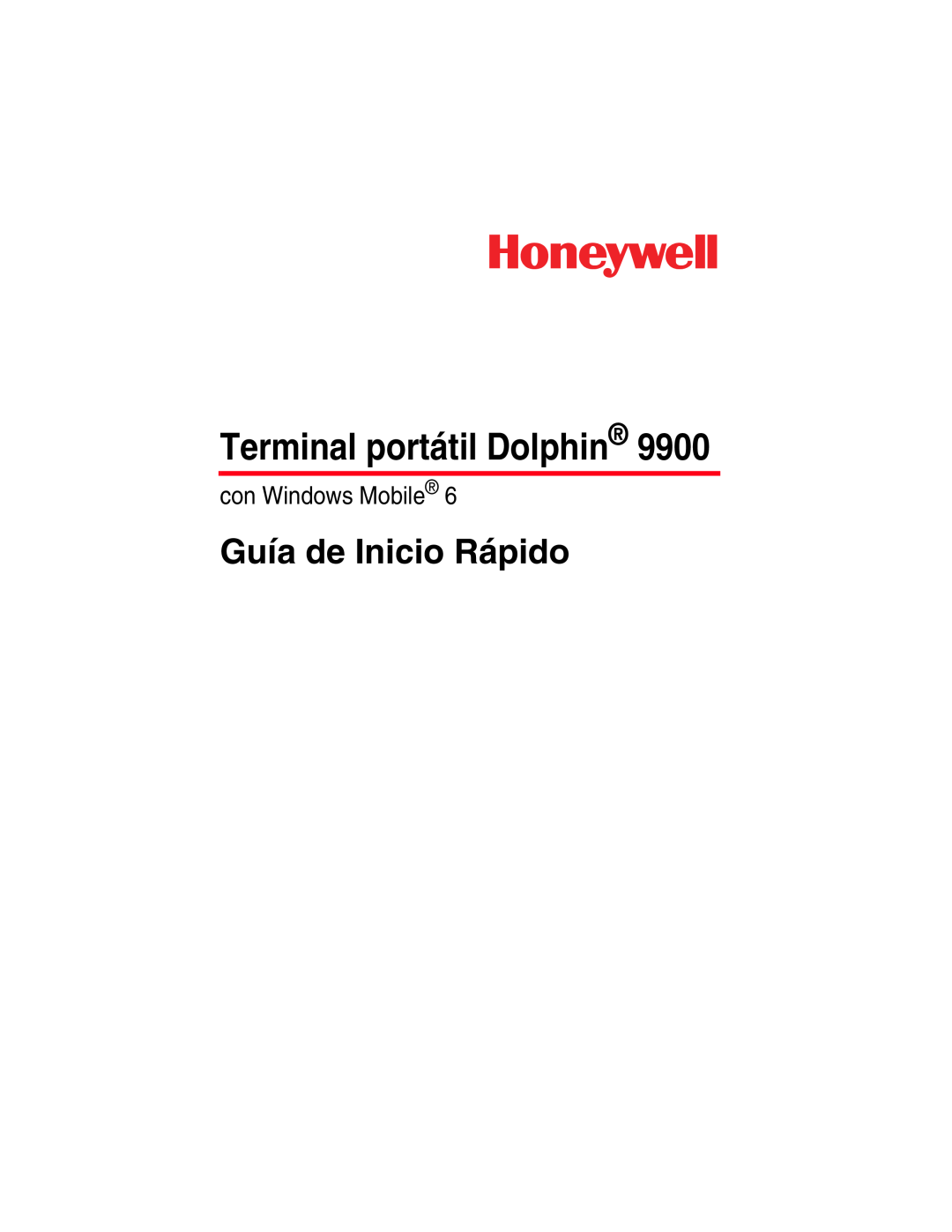 Honeywell 9900 manual Terminal portátil Dolphin, Guía de Inicio Rápido, con Windows Mobile 