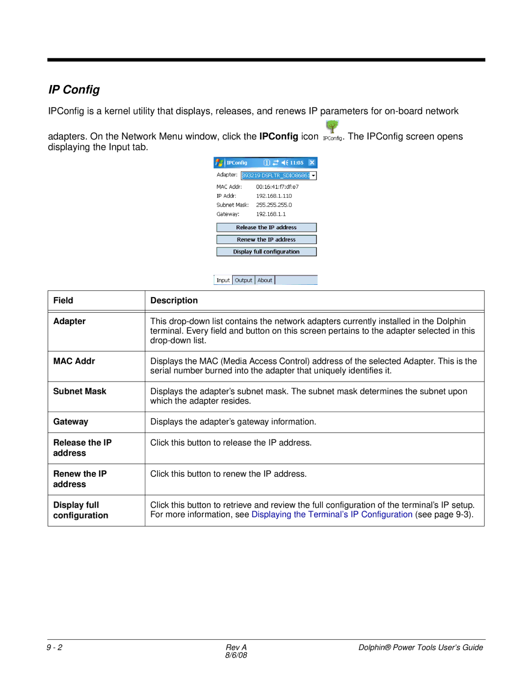 Honeywell 9900 manual IP Config 