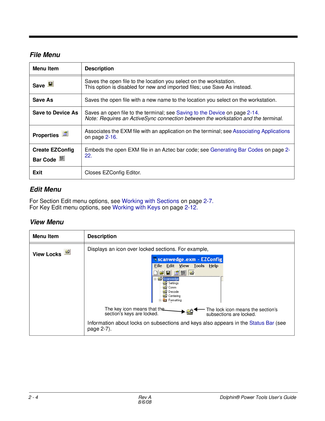 Honeywell 9900 manual Edit Menu, View Menu 